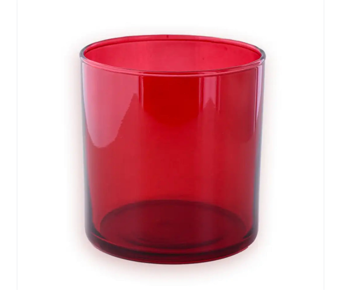 Red- 8.5oz tumbler jar w/black lid