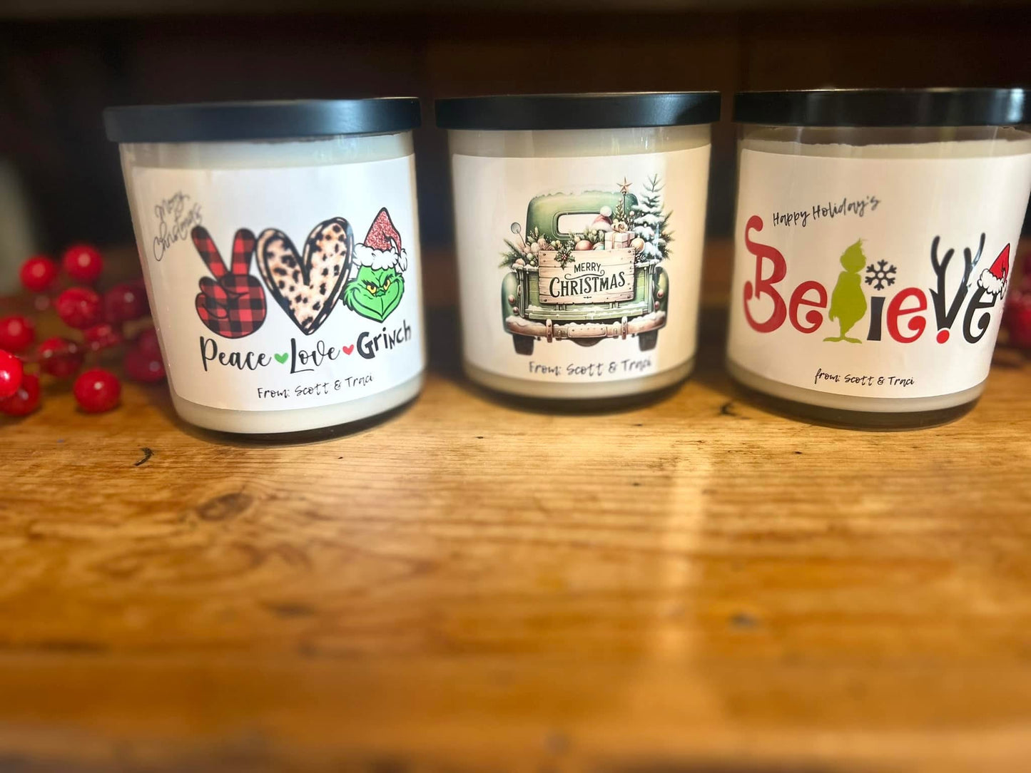 Custom candle’s with personalized labels!!